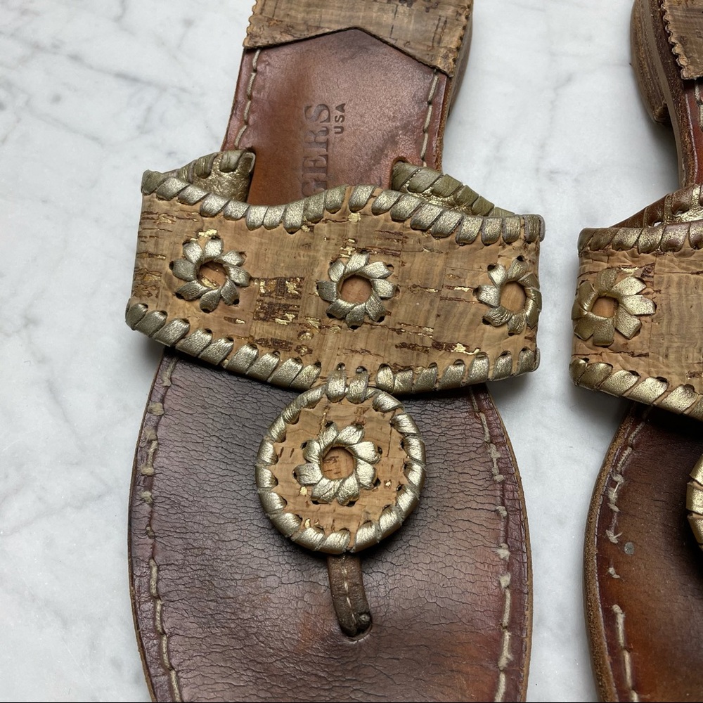 Jack Rogers Jacks Flat Sandal Natural Cork Gold - Picture 3 of 9